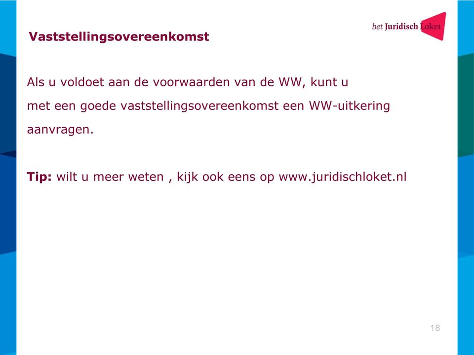 vaststellingsovereenkomst een WW-uitkering aanvragen.