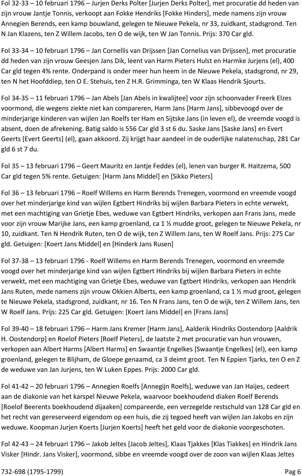 Fol 33-34 10 februari 1796 Jan Cornellis van Drijssen [Jan Cornelius van Drijssen], met procuratie dd heden van zijn vrouw Geesjen Jans Dik, leent van Harm Pieters Hulst en Harmke Jurjens (el), 400