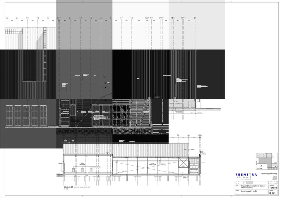 +80 +10380 B10 doorgang naar dak dakopbouw: EPDM dakbedekking (mechanisch bevestigd) steenwol isolatie dampremmende laag stalen dakplaten staalconstructie op afschot (16mm/m) wandopbouw: verticaal