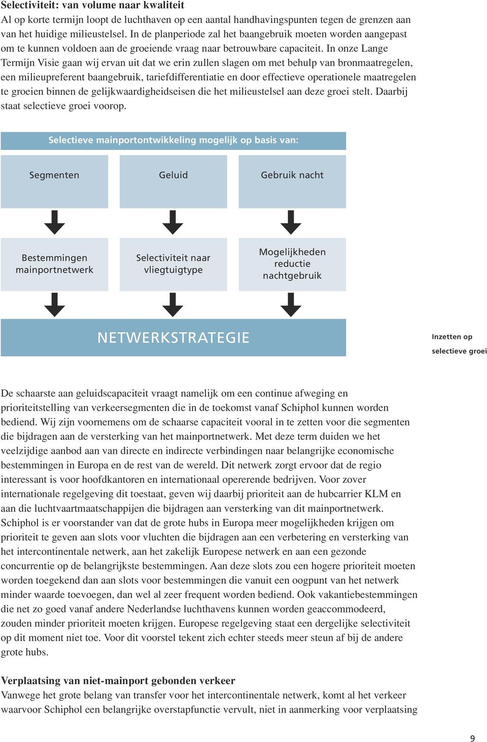 In onze Lange Termijn Visie gaan wij ervan uit dat we erin zullen slagen om met behulp van bronmaatregelen, een milieupreferent baangebruik, tariefdifferentiatie en door effectieve operationele