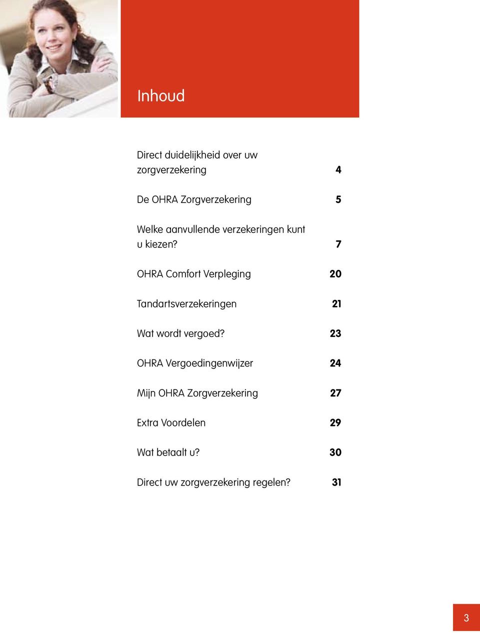 7 Comfort Verpleging 20 Tandartsverzekeringen 21 Wat wordt vergoed?