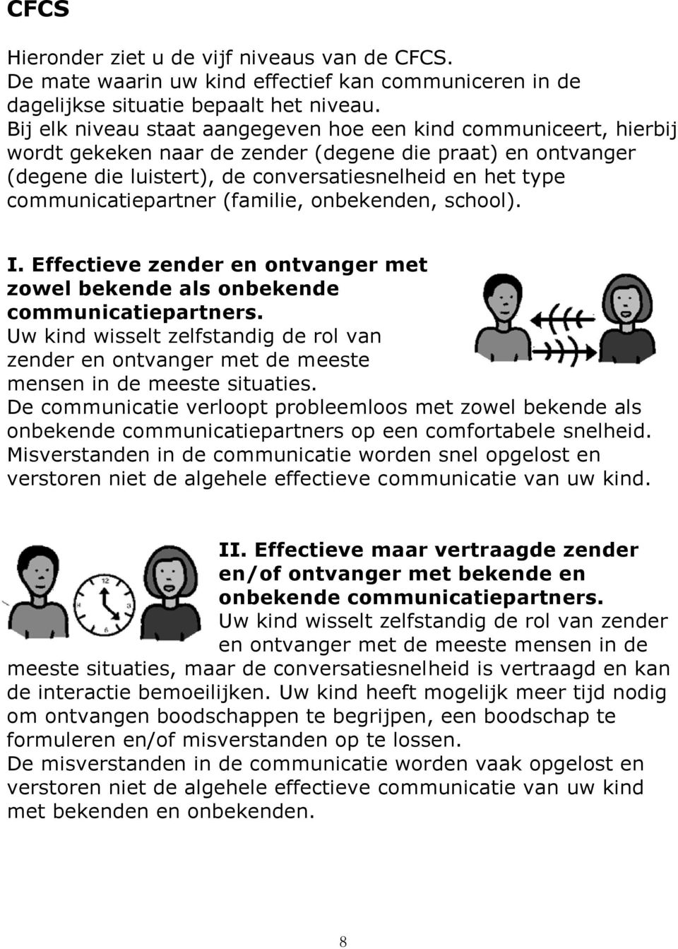 communicatiepartner (familie, onbekenden, school). I. Effectieve zender en ontvanger met zowel bekende als onbekende communicatiepartners.