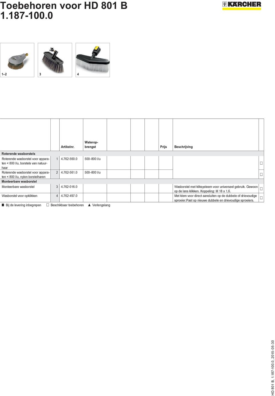 762-016.0 Wasborstel met kliksysteem voor universeel gebruik. Gewoon op de lans klikken. Koppeling: M 18 x 1,6. Wasborstel voor opklikken 4 4.762-497.