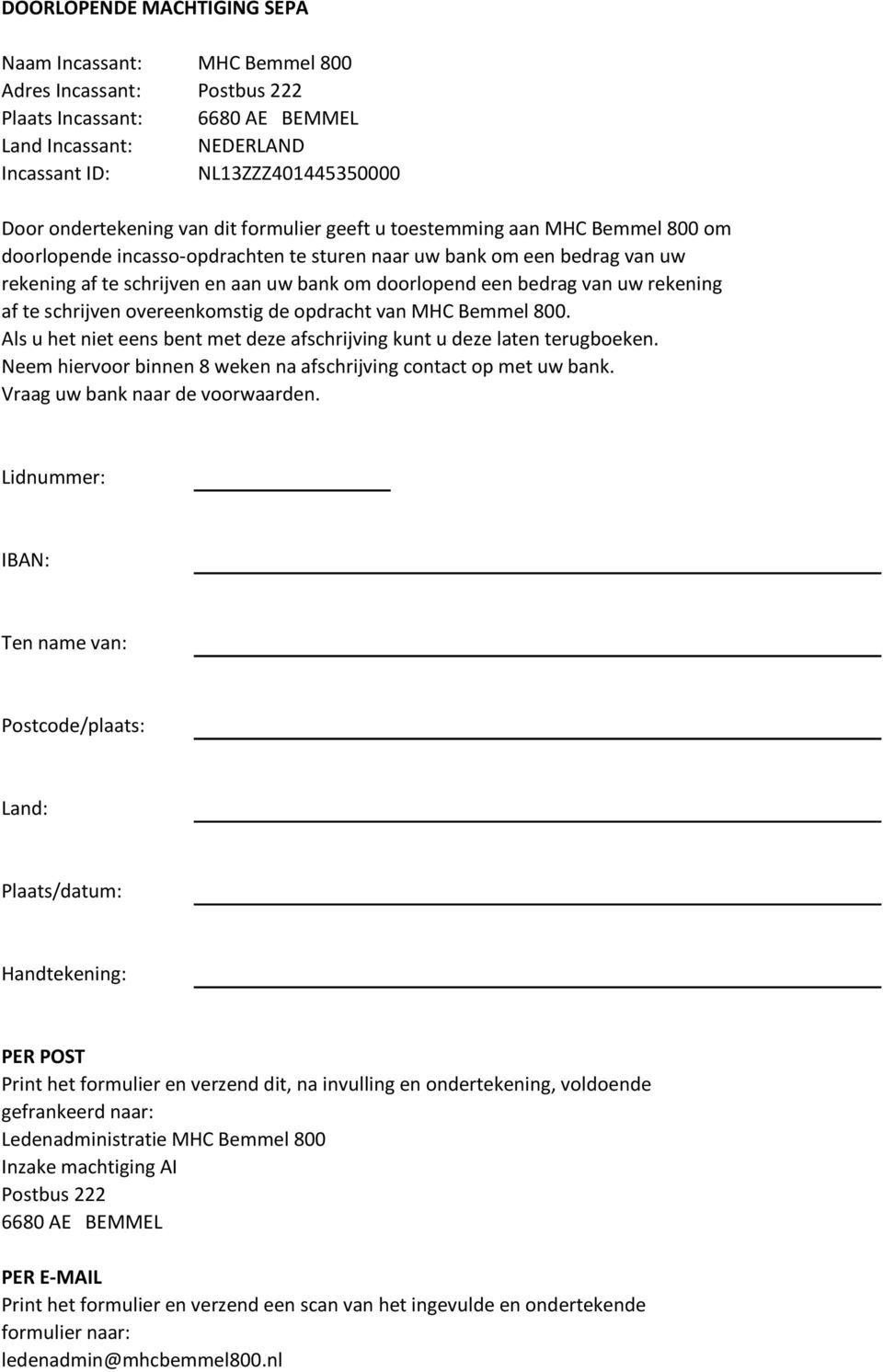 DOORLOPENDE MACHTIGING SEPA - PDF Free Download