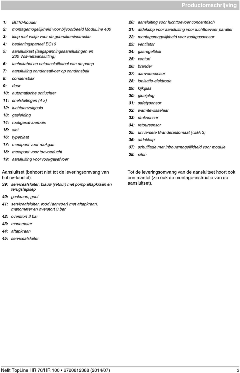 gasleiding 4: rookgasafvoerbuis 5: slot 6: typeplaat 7: meetpunt voor rookgas 8: meetpunt voor toevoerlucht 9: aansling voor rookgasafvoer 20: aansling voor luchttoevoer concentrisch 2: afdekdop voor