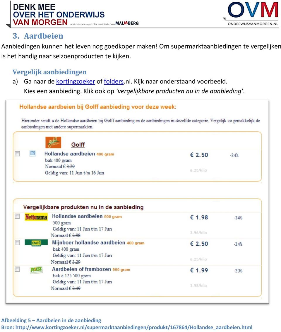 Vergelijk aanbiedingen a) Ga naar de kortingzoeker of folders.nl. Kijk naar onderstaand voorbeeld.