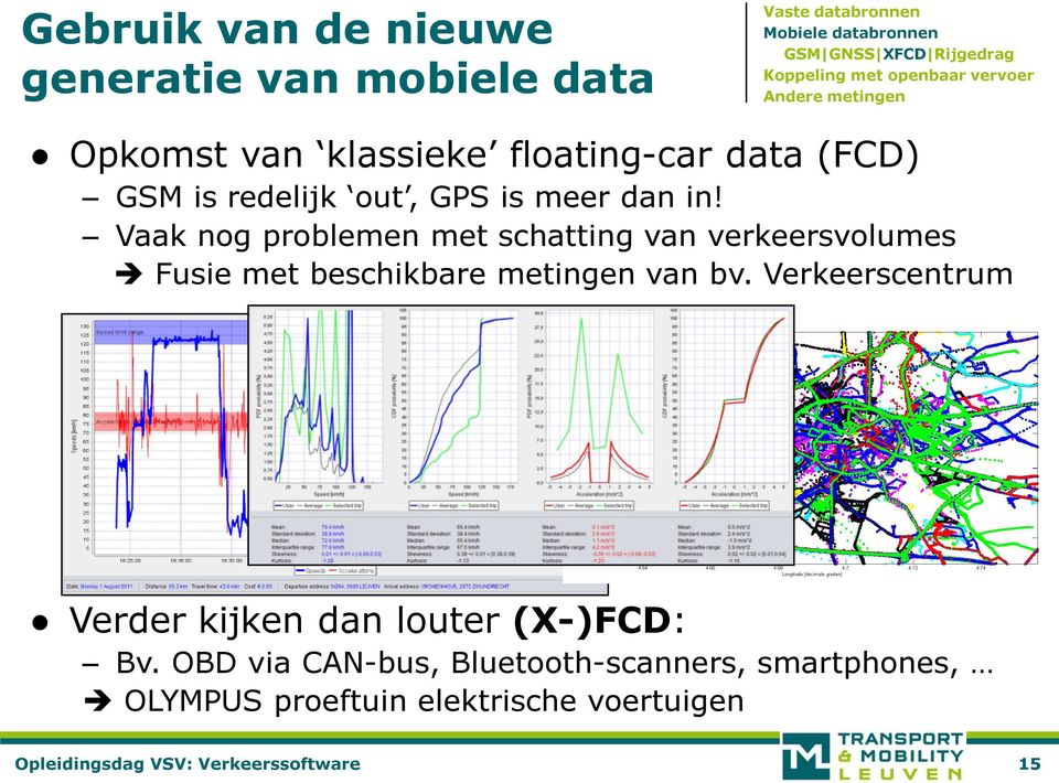 Vaak nog problemen met schatting van verkeersvolumes Fusie met beschikbare metingen van bv.