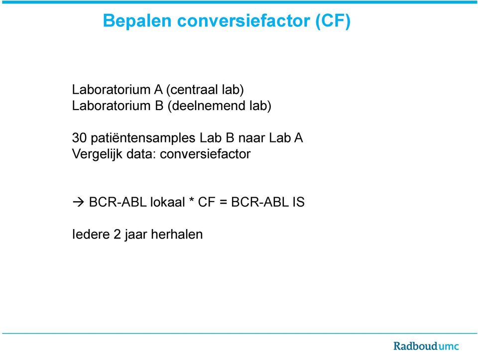 patiëntensamples Lab B naar Lab A Vergelijk data: