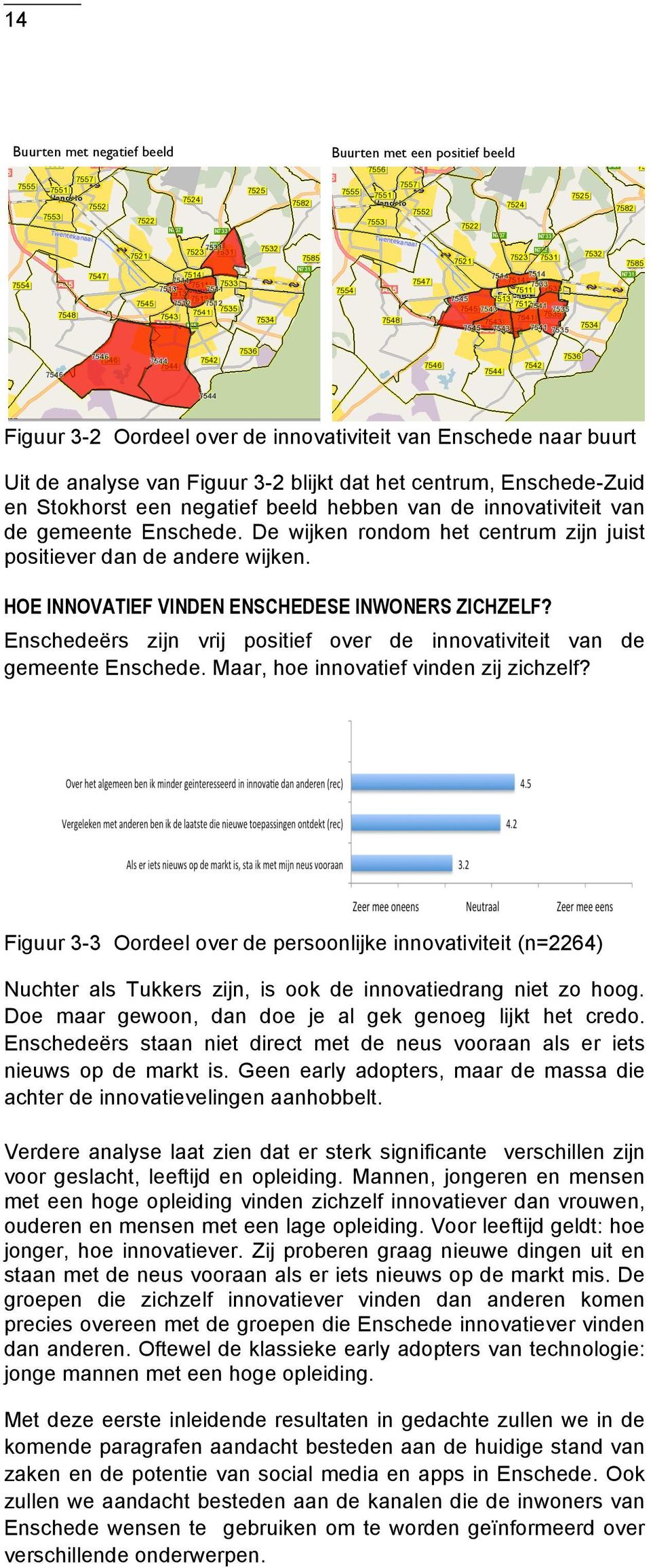 HOE INNOVATIEF VINDEN ENSCHEDESE INWONERS ZICHZELF? Enschedeërs zijn vrij positief over de innovativiteit van de gemeente Enschede. Maar, hoe innovatief vinden zij zichzelf?