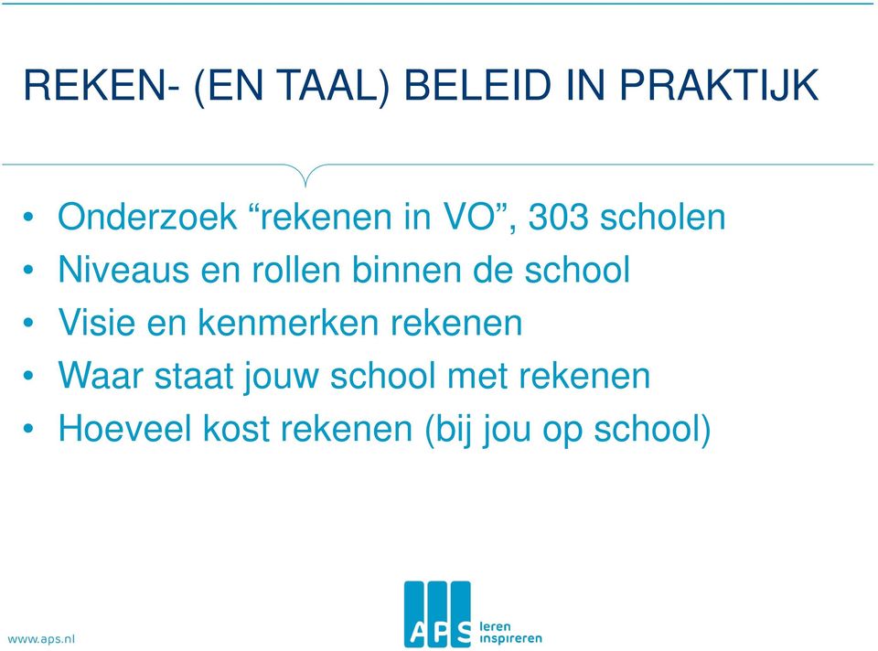 de school Visie en kenmerken rekenen Waar staat jouw