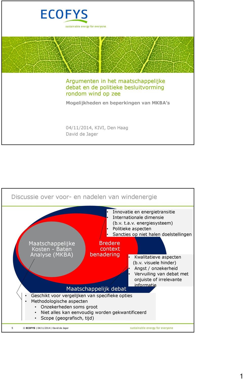 aspecten Onzekerheden soms groot Niet alles kan eenvoudig worden gekwantificeerd Scope (geografisch, tijd) Innovatie en energietransitie Internationale dimensie (b.v. t.a.v. energiesysteem) Politieke aspecten Sancties op niet halen doelstellingen Kwalitatieve aspecten (b.