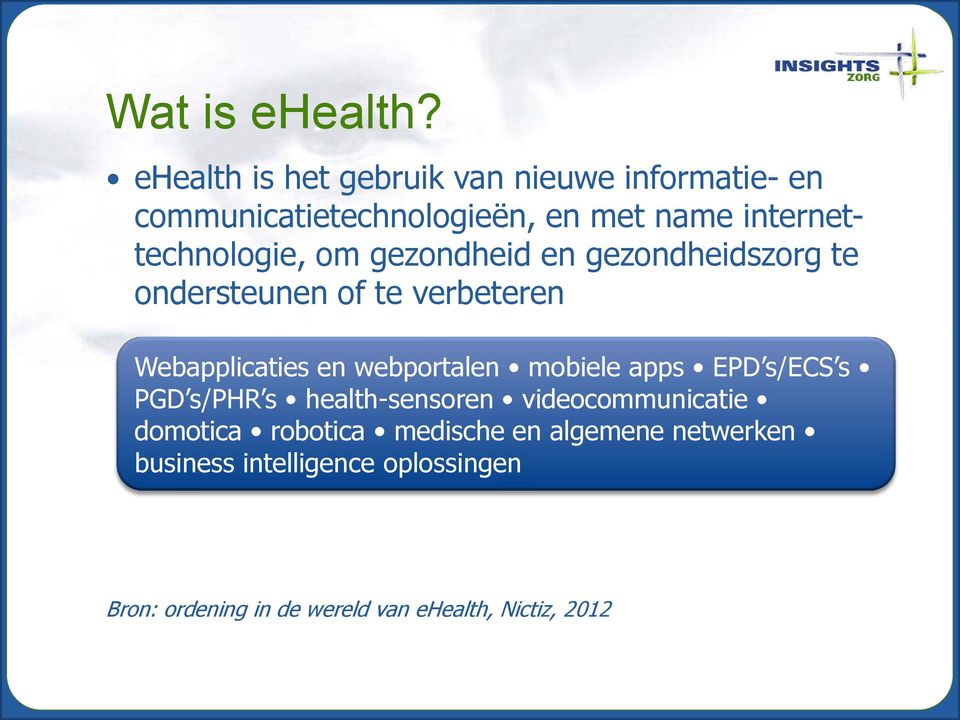 internettechnologie, om gezondheid en gezondheidszorg te ondersteunen of te verbeteren Webapplicaties en