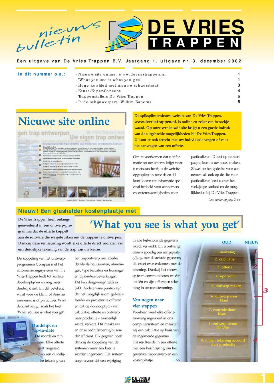 online De spiksplinternieuwe website van De Vries Trappen, www.devriestrappen.nl, is online en zeker een bezoekje waard.