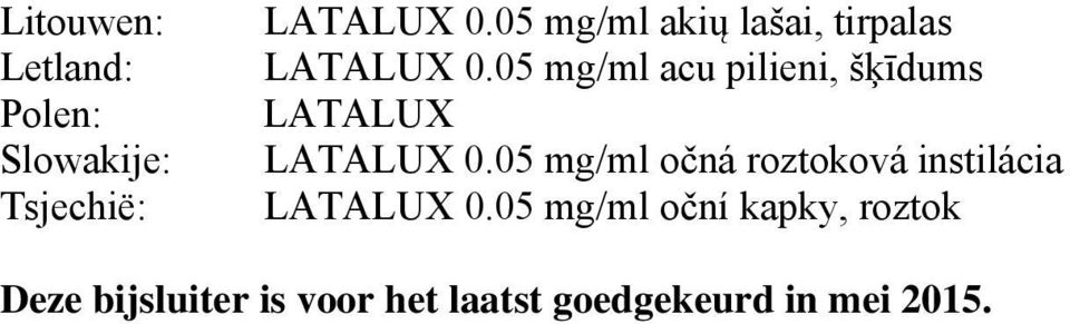 05 mg/ml acu pilieni, šķīdums LATALUX LATALUX 0.