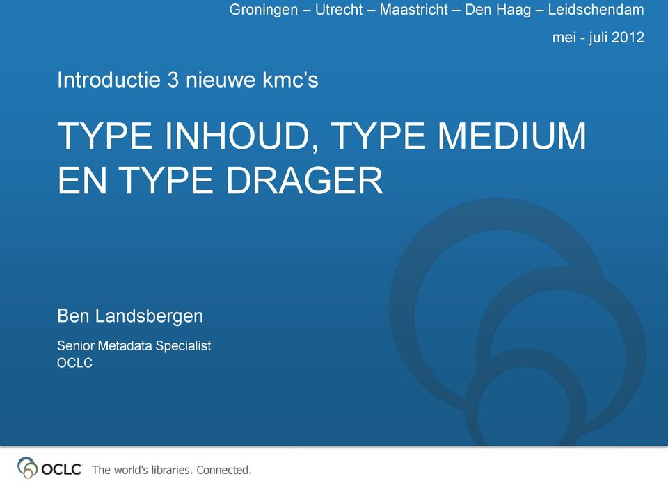 2012 TYPE INHOUD, TYPE MEDIUM EN TYPE DRAGER