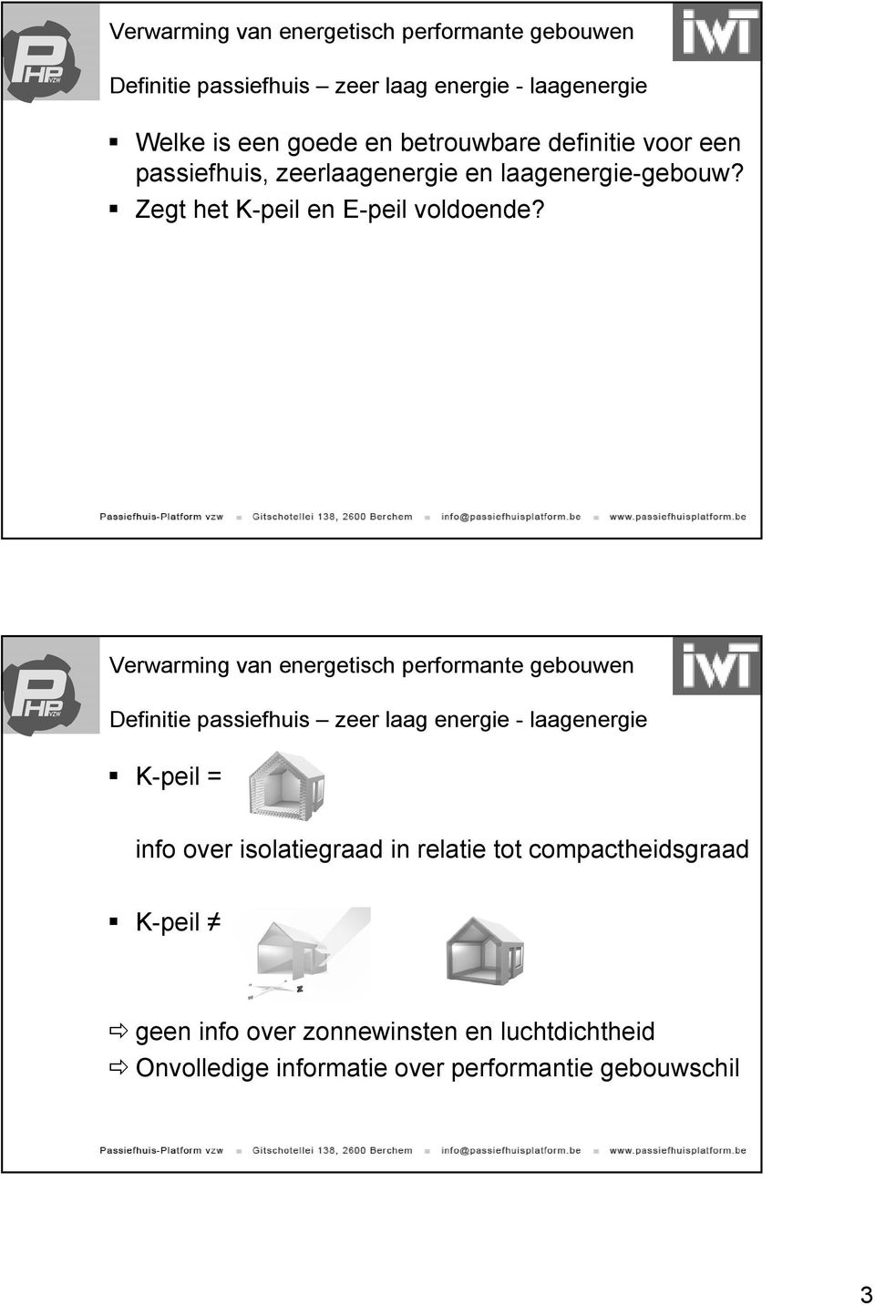 Definitie passiefhuis zeer laag energie - laagenergie K-peil = info over isolatiegraad in relatie tot