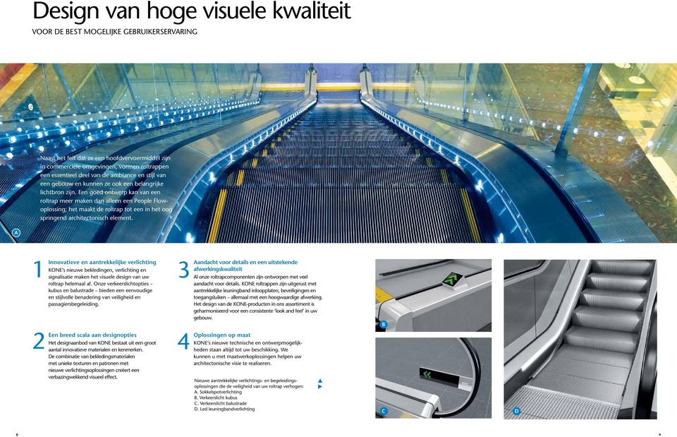 Een goed ontwerp kan van een roltrap meer maken dan alleen een People Flowoplossing; het maakt de roltrap tot een in het oog springend architectonisch element.