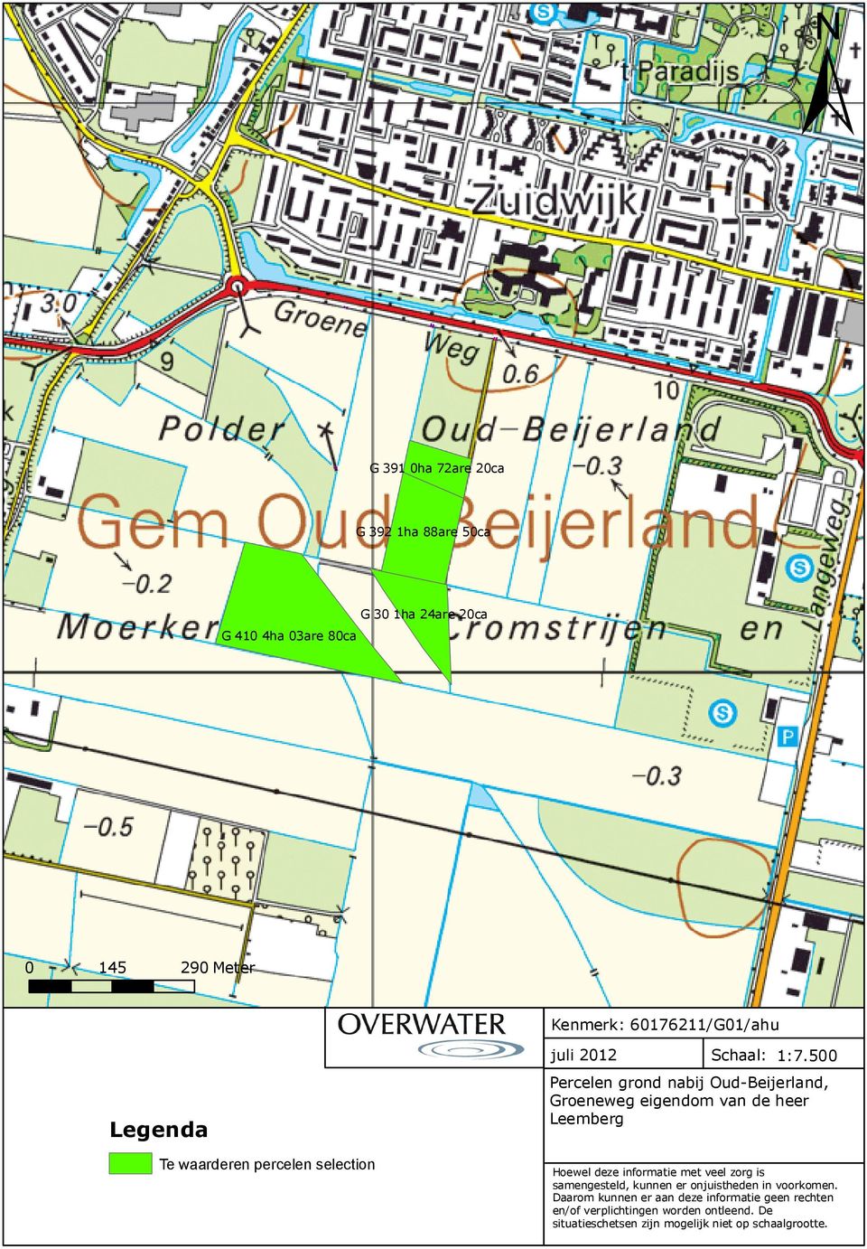 500 Percelen grond nabij Oud-Beijerland, Groeneweg eigendom van de heer Leemberg Hoewel deze informatie met veel zorg is