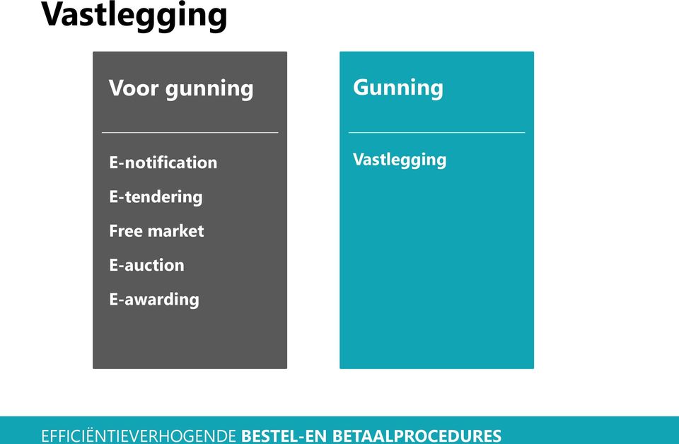 Vastlegging E-tendering