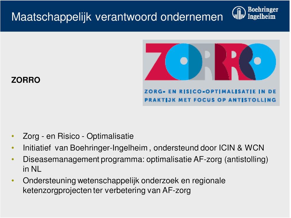 Diseasemanagement programma: optimalisatie AF-zorg (antistolling) in NL