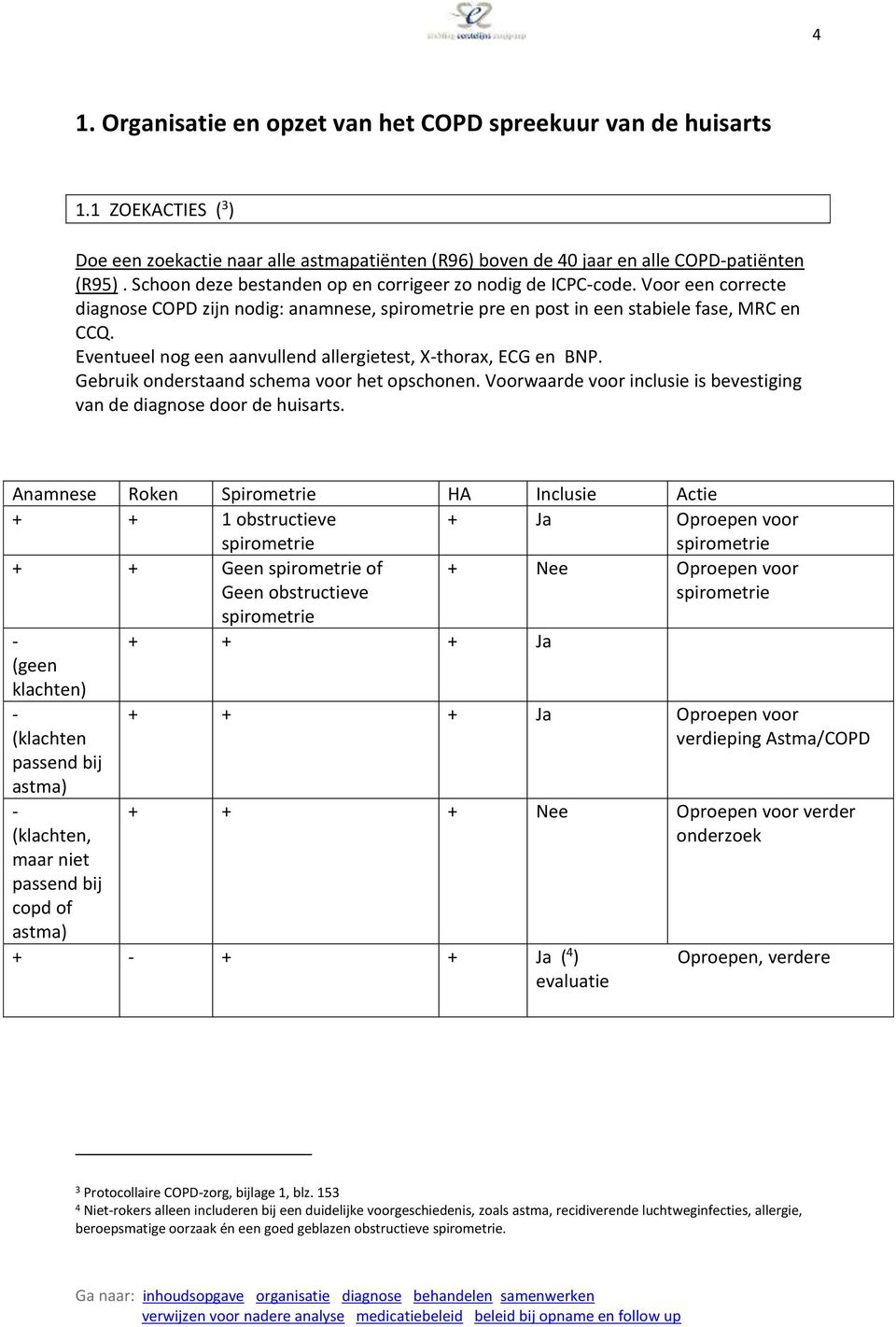 Eventueel nog een aanvullend allergietest, X-thorax, ECG en BNP. Gebruik onderstaand schema voor het opschonen. Voorwaarde voor inclusie is bevestiging van de diagnose door de huisarts.