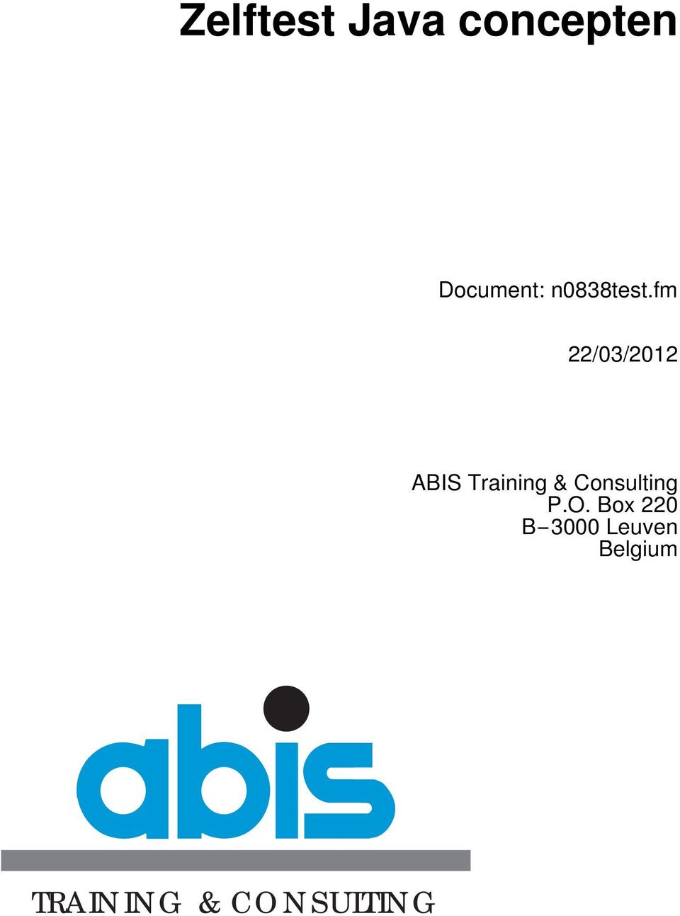 fm 22/03/2012 ABIS Training &