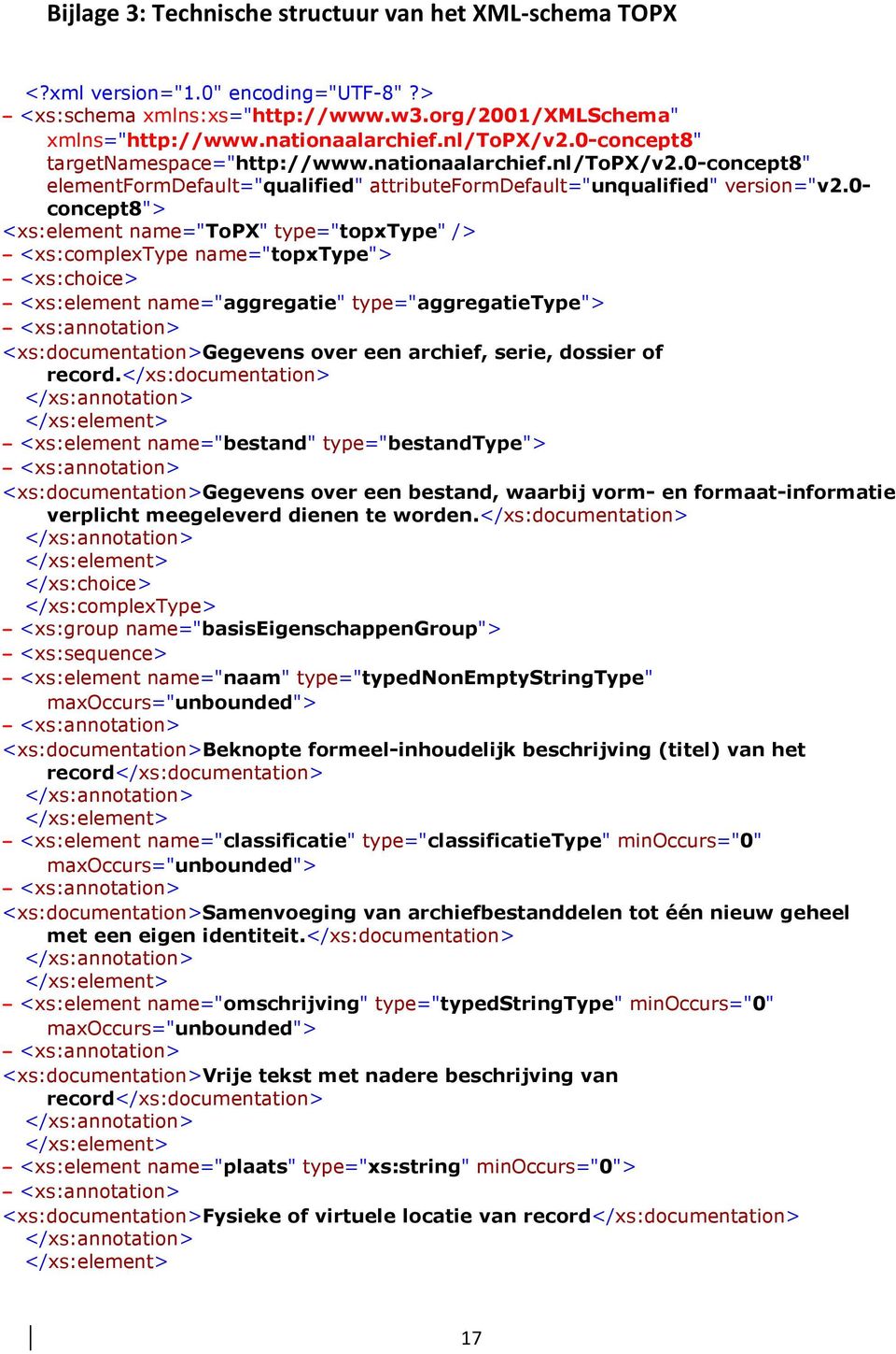 0- concept8"> <xs:element name="topx" type="topxtype" /> - <xs:complextype name="topxtype"> - <xs:choice> - <xs:element name="aggregatie" type="aggregatietype"> <xs:documentation>gegevens over een