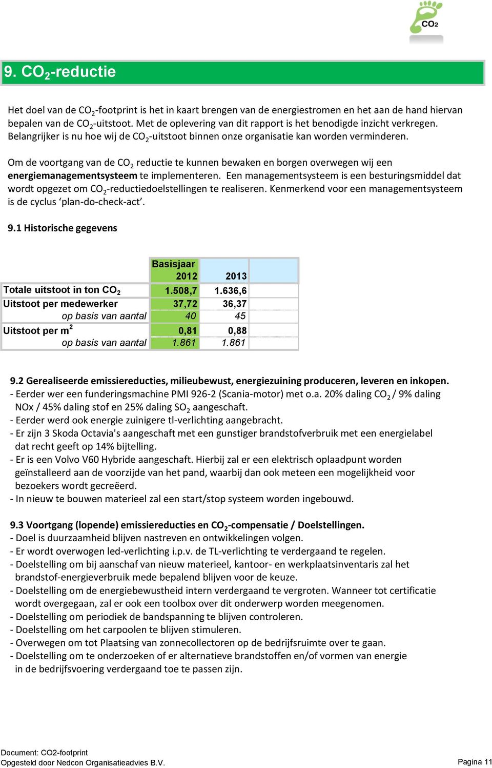 Om de voortgang van de CO 2 reductie te kunnen bewaken en borgen overwegen wij een energiemanagementsysteem te implementeren.