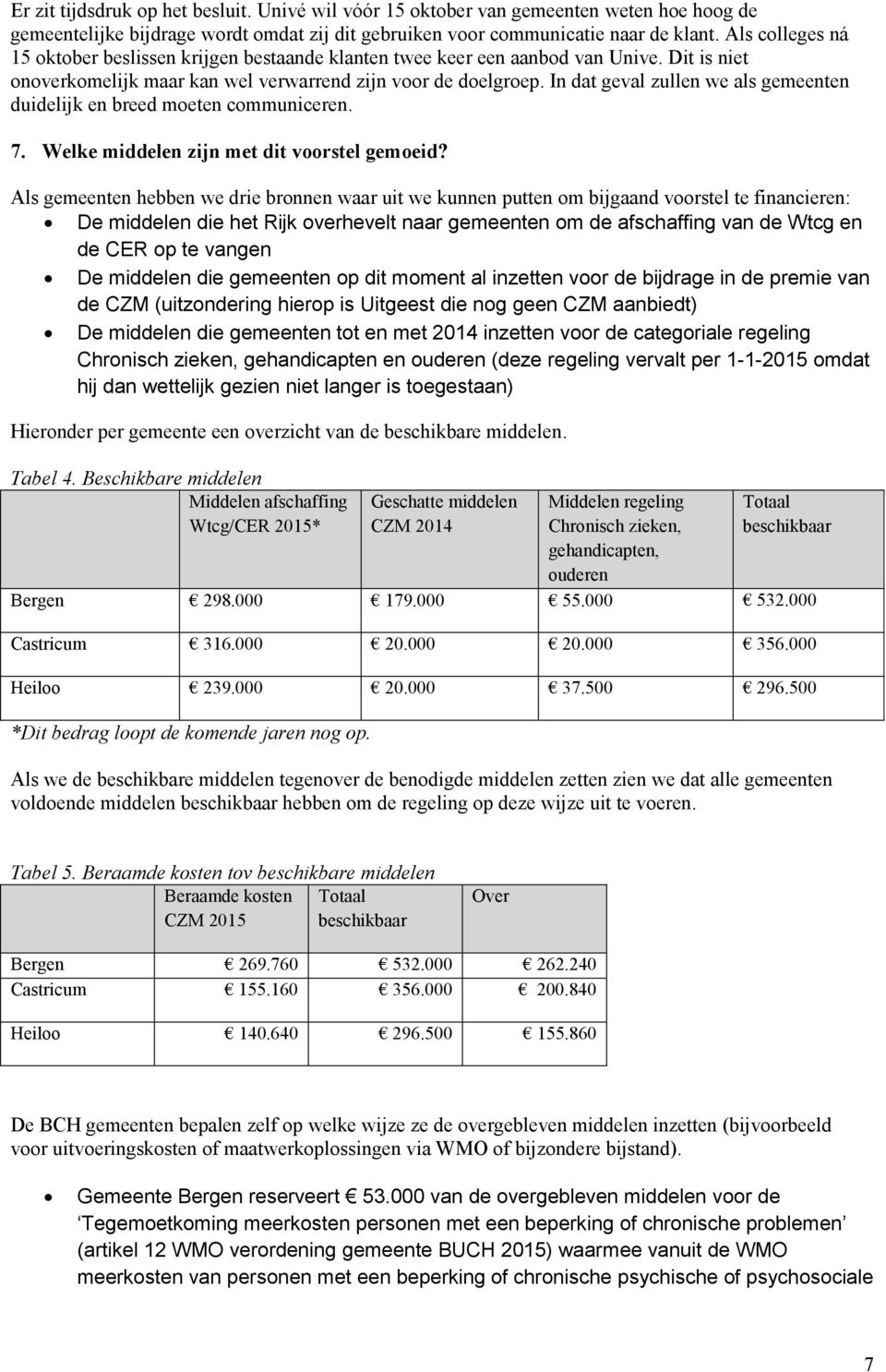 In dat geval zullen we als gemeenten duidelijk en breed moeten communiceren. 7. Welke middelen zijn met dit voorstel gemoeid?