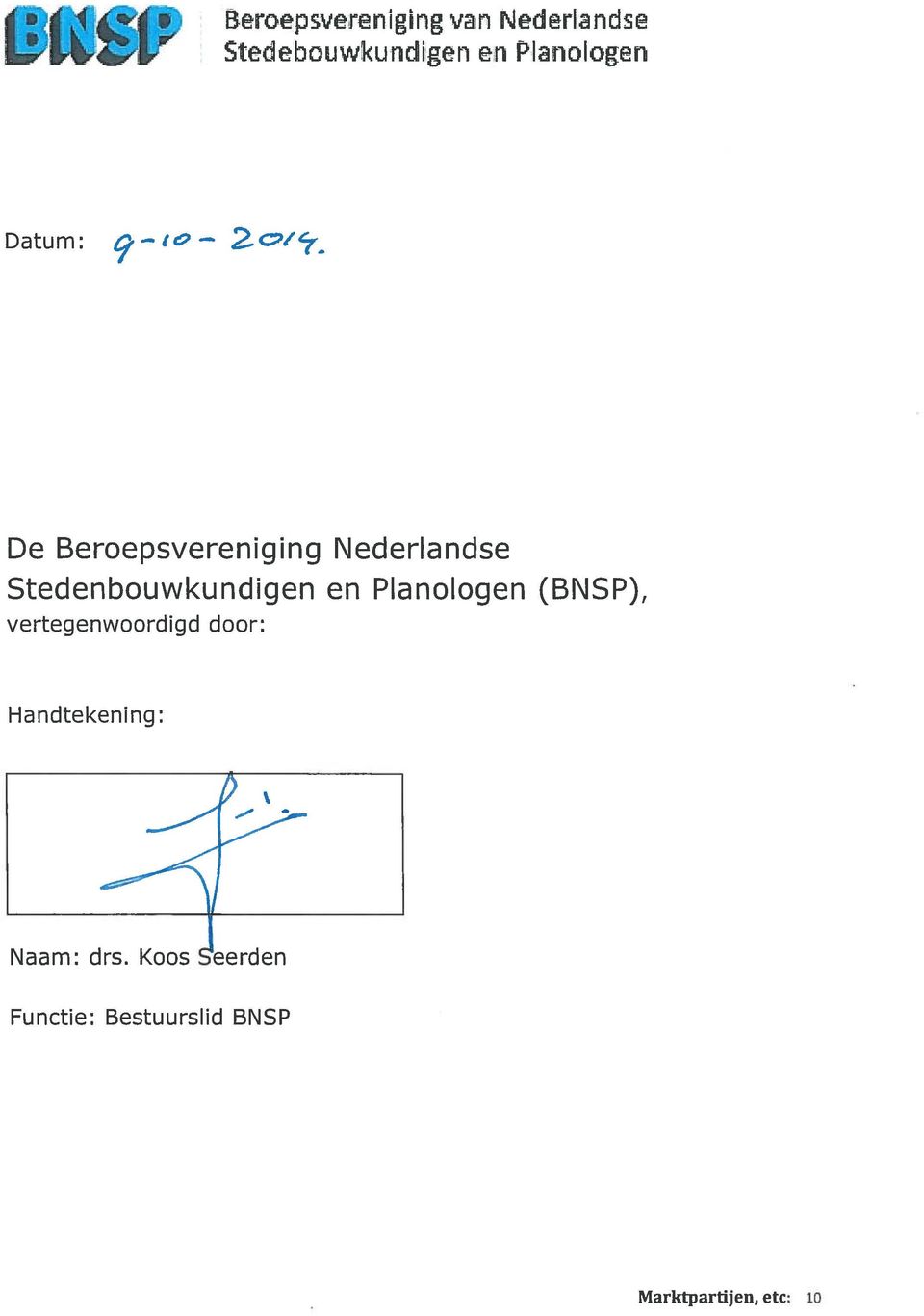 Nederlandse Stedenbouwkundigen en Planologen (BNSP),