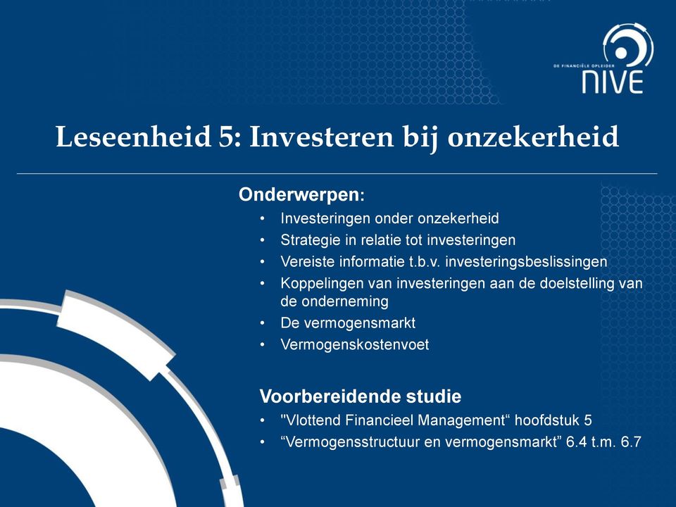 steringen Vereiste informatie t.b.v.