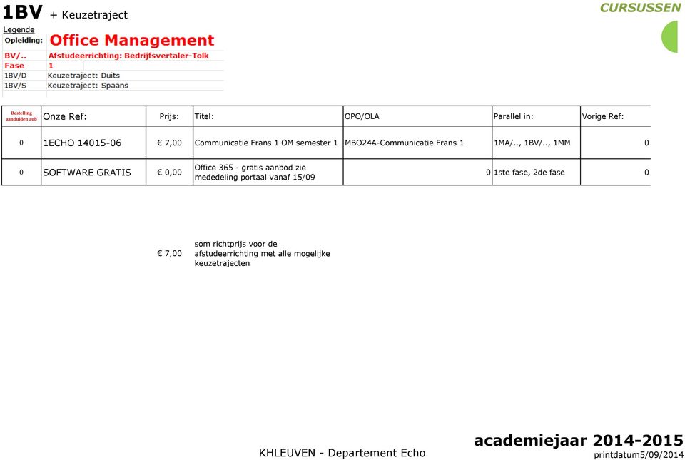 ., 1MM SOFTWARE GRATIS, mededeling portaal vanaf 15/9