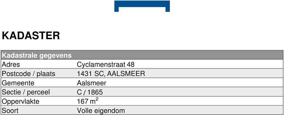 SC, AALSMEER Gemeente Aalsmeer Sectie /