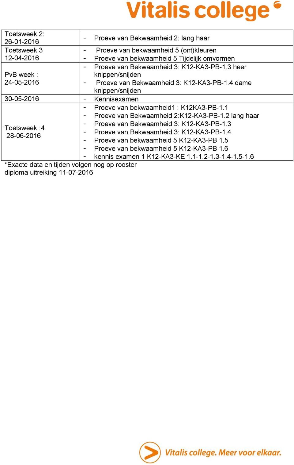 4 dame knippen/snijden 30-05-2016 - Kennisexamen - Proeve van bekwaamheid1 : K12KA3-PB-1.1 - Proeve van Bekwaamheid 2:K12-KA3-PB-1.