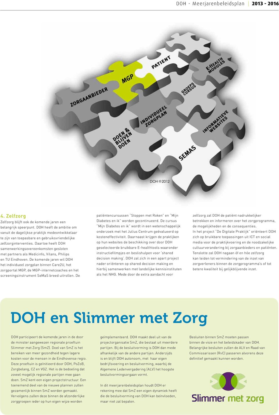Daartoe heeft DOH samenwerkingsovereenkomsten gesloten met partners als Medicinfo, Vilans, Philips en TU Eindhoven.