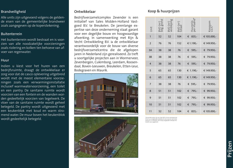 Huur Indien u kiest voor het huren van een bedrijfsruimte, draagt de ontwikkelaar er zorg voor dat de casco oplevering uitgebreid wordt met de meest elementaire voorzieningen zoals een