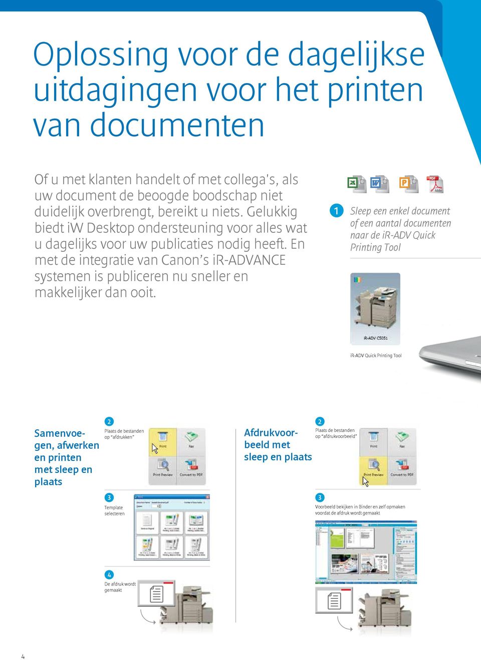 En met de integratie van Canon s ir-advance systemen is publiceren nu sneller en makkelijker dan ooit.