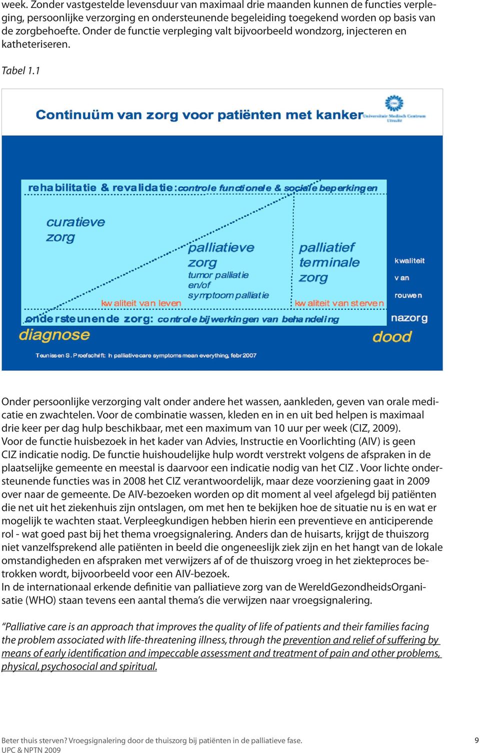 1 Onder persoonlijke verzorging valt onder andere het wassen, aankleden, geven van orale medicatie en zwachtelen.