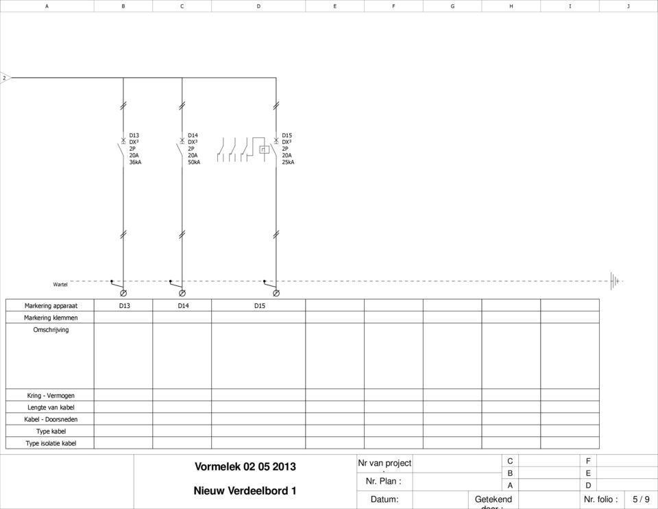 Lengte van kabel Kabel - Doorsneden Type kabel Type isolatie kabel Vormelek 02 05