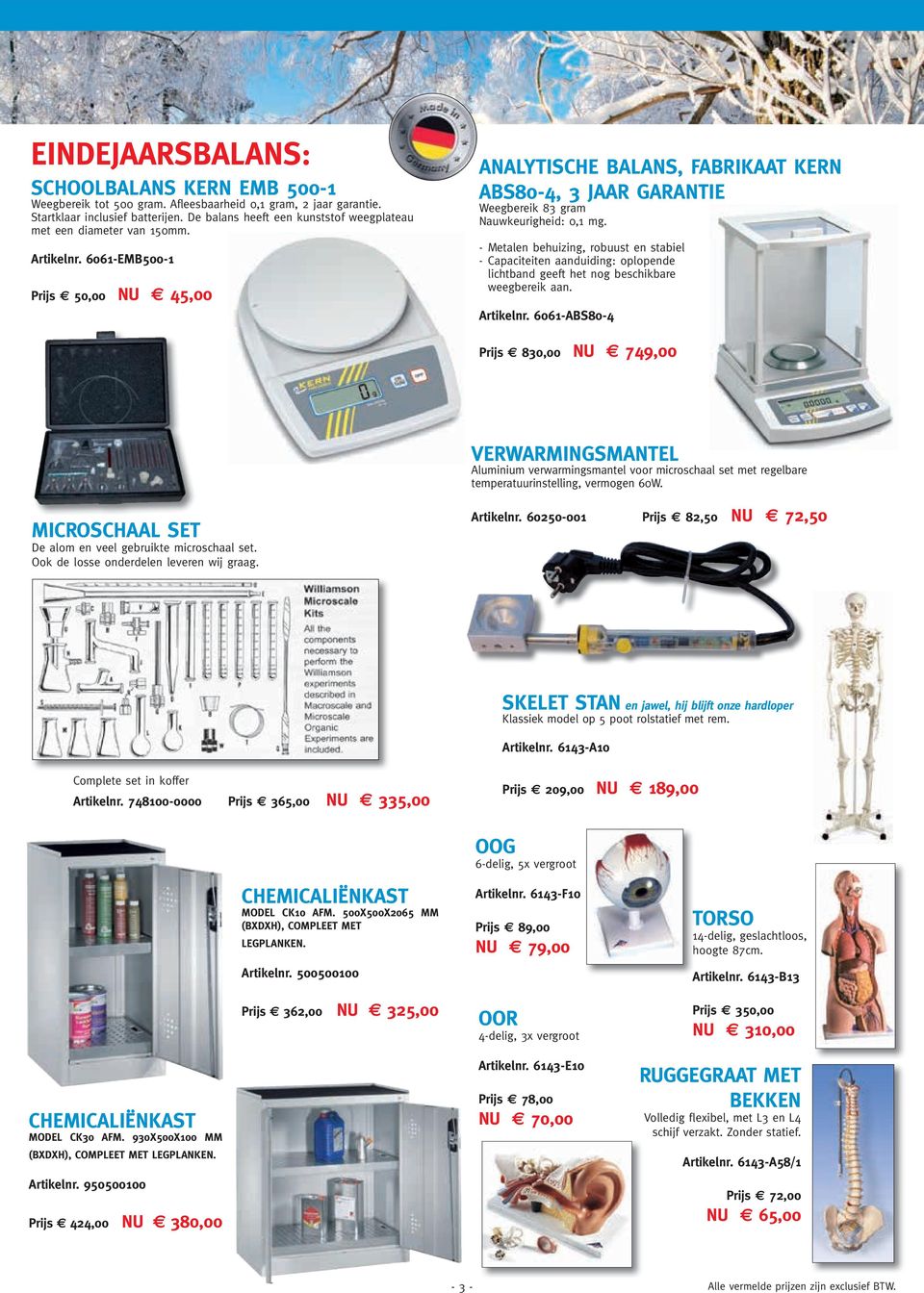 6061-EMB500-1 Prijs e 50,00 NU 45,00 ANALYTISCHE BALANS, FABRIKAAT KERN ABS80-4, 3 JAAR GARANTIE Weegbereik 83 gram Nauwkeurigheid: 0,1 mg.