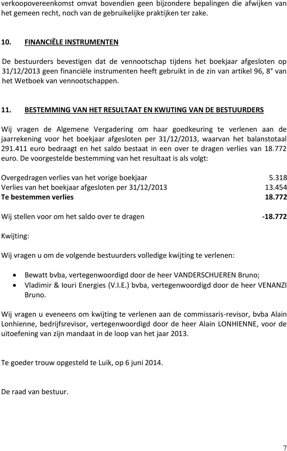 Wetboek van vennootschappen. 11.