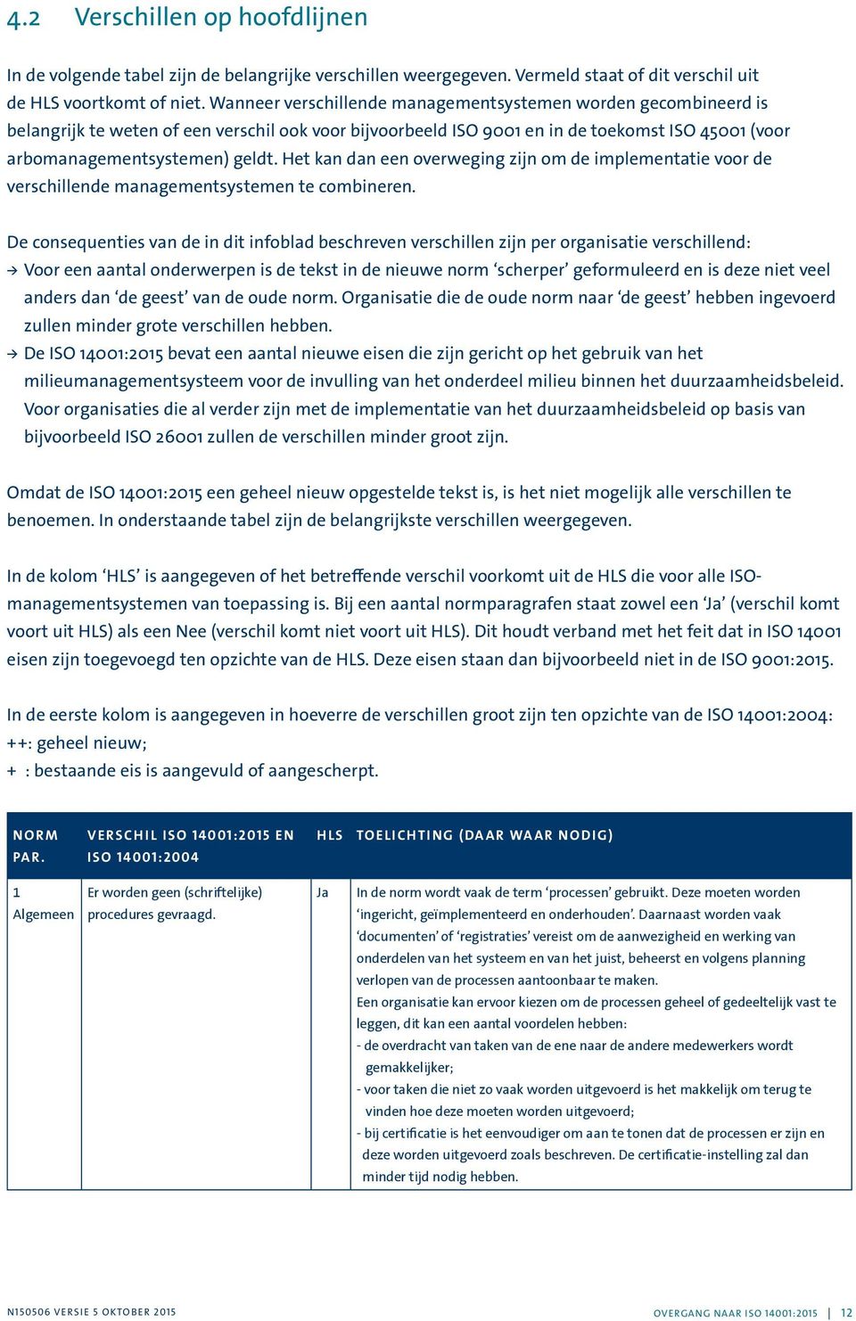 Het kan dan een overweging zijn om de implementatie voor de verschillende managementsystemen te combineren.