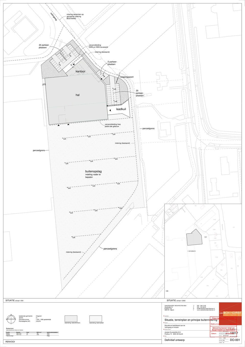 (bestaand) 1380 SITUATIE schaal 1:500 SITUATIE schaal 1:2000 kadastrale gemeente Sectie Perceelnummer : Angeren : : 1241, 1380 gedeeltelijk : 24.