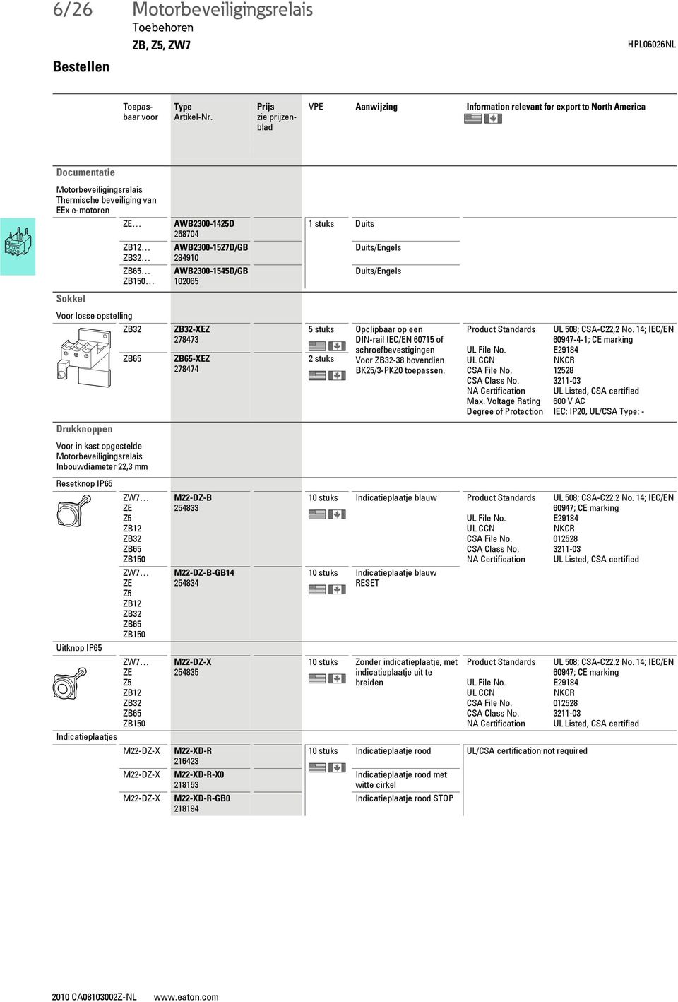 258704 AWB2300-527D/GB 28490 AWB2300-545D/GB 02065 stuks Duits Duits/Engels Duits/Engels Sokkel Voor losse opstelling ZB32 ZB65 ZB32-XEZ 278473 ZB65-XEZ 278474 5 stuks Opclipbaar op een DIN-rail