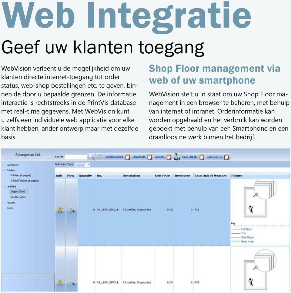 Met WebVision kunt u zelfs een individuele web applicatie voor elke klant hebben, ander ontwerp maar met dezelfde basis.