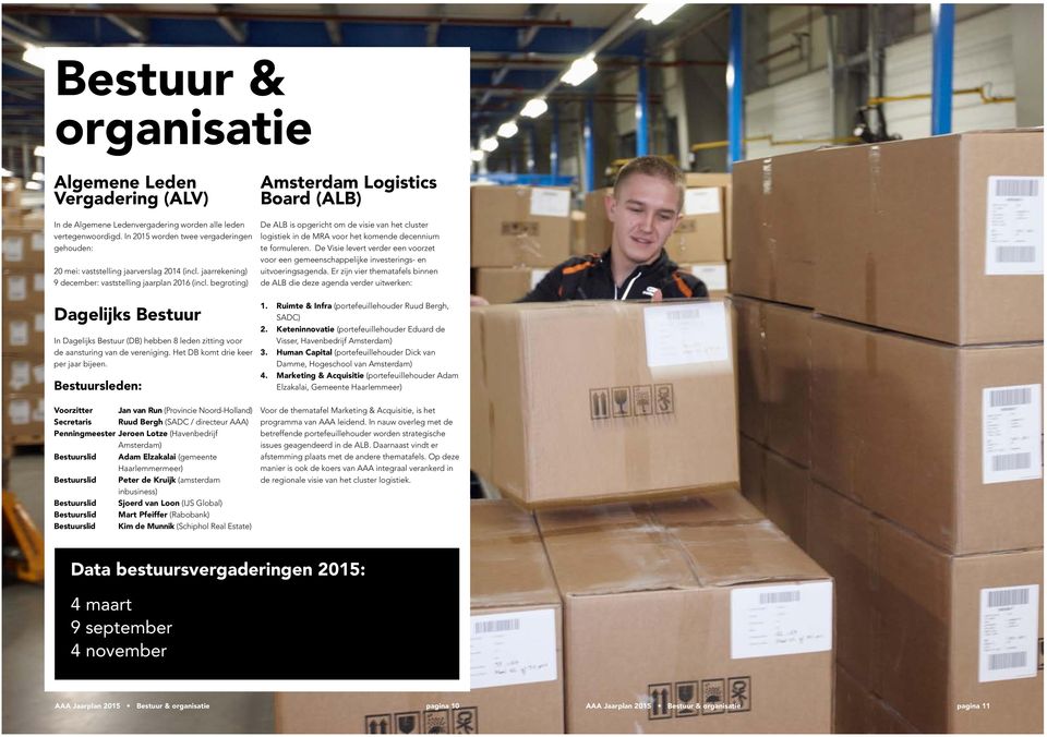 begroting) Amsterdam Logistics Board (ALB) De ALB is opgericht om de visie van het cluster logistiek in de MRA voor het komende decennium te formuleren.