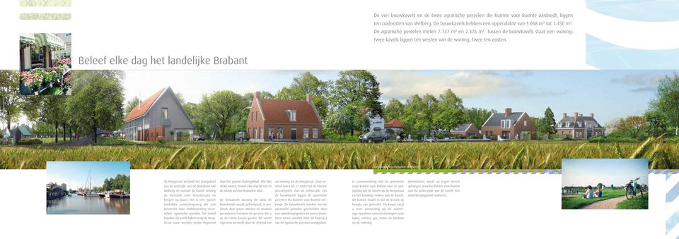 Beleef elke dag het landelijke Brabant Sfeerbeeld eindsituatie Welberg De Hoogstraat verbindt het plangebied aan de oostzijde aan de dorpskern van Welberg en ontsluit de kavels richting de westzijde