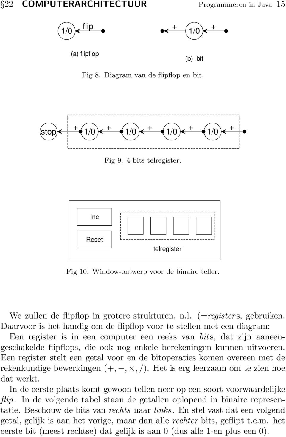 Daarvoor is het handig om de flipflop voor te stellen met een diagram: Een register is in een computer een reeks van bit s, dat zijn aaneengeschakelde flipflops, die ook nog enkele berekeningen