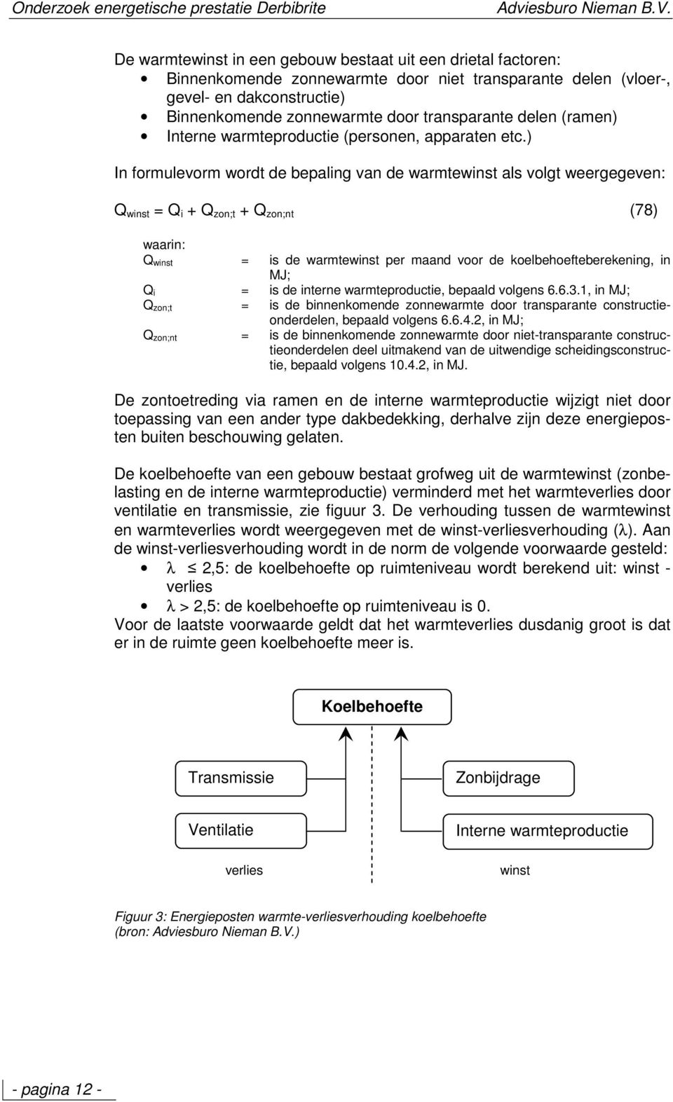 delen (ramen) Interne warmteproductie (personen, apparaten etc.