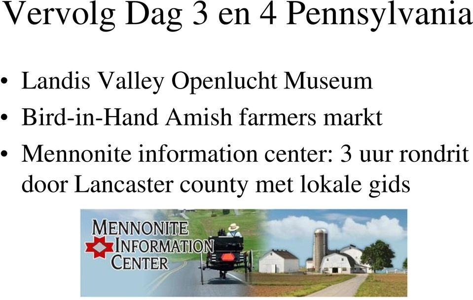 farmers markt Mennonite information center: